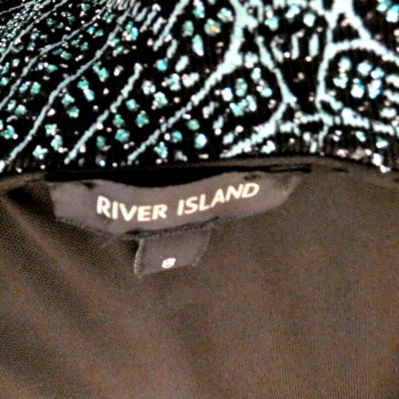 Sparkling Bodycon Dress Black Green Spiderweb Sexy Sally UK Size 8 USA 4 - Picture 5 of 10